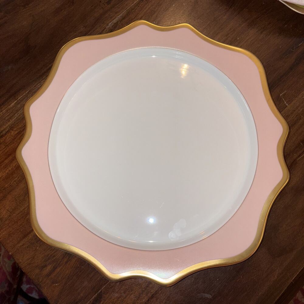 Anna Weatherley Anna's Palette Dusty Rose Charger NEW without Box 12.5”